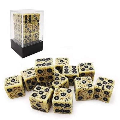 Immagine di Bescon Old Looking Ancient Bone Dice D6 16mm 12pcs Set, Six Sided Die (12) Block of Stone