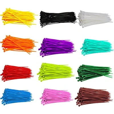 Immagine di 1200 Pezzi 3 x 100 mm Fascette Autobloccanti, Set di in Nylon Colorato, Regolabili, Plastica, per la Gestione dei Cavi (12 Colori)