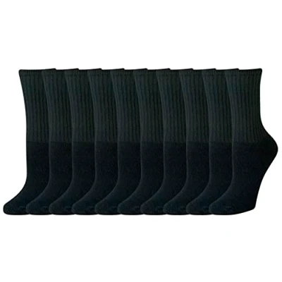 Immagine di Amazon Essentials Calzini alla Caviglia Leggermente Imbottiti in Cotone di qualità Donna, 10 Paia, Nero, 36 39.5