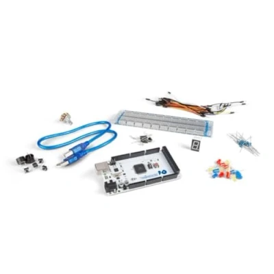 Immagine di Whadda kit fai da te di base con ATMEGA2560 per Arduino®, elettronico LED, resistenze, breadboard, cicalini, sensori, display e altro, principianti utenti avanzati