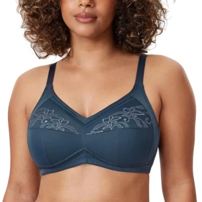 Immagine di DELIMIRA Donna Reggiseno Post operatorio Mastectomia Coppe Morbide con Ricami Senza Ferretto Sargassi 6D