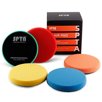 Immagine di SPTA Kit per Lucidatrici Auto, 5Pcs 150mm Tamponi Tampone di lucidatura ceretta Spugna Pad Composto Auto Automatica SPPS6M5