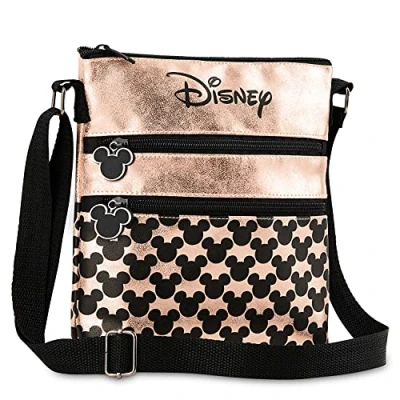 Immagine di Disney borsa a tracolla da donna e adolescente, Topolino Minnie Mouse donna, piccola oro rosa