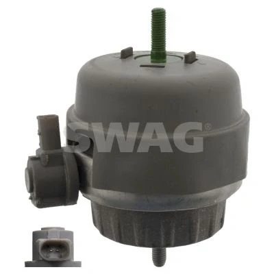 Immagine di SWAG 30 94 5082 Supporto motore Sx Cuscinetto idraulico ad inserimento elettrico con aletta paraspruzzi 124 110 AUDI: A6 C6 Avant, Sedan