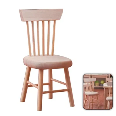 Immagine di KAYLRE Mobili per Casa delle bambole Scala 1:12 in legno miniatura Set Accessori Modello Sedia