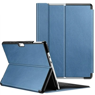 Immagine di FINTIE Custodia per Microsoft Surface Pro 11/10 (2024) / 9 (2022) 13 Pollici Multi angli Hard Shell Business Cover, Compatibile con Tastiera Type Blu foschia