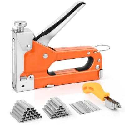 Immagine di Gaethra Set Graffettatrice 3 in 1 per Legno con 3000 graffette e rimuovi graffette, Graffatrice Manuale forza regolabile ideale lavori di precisione decorazione