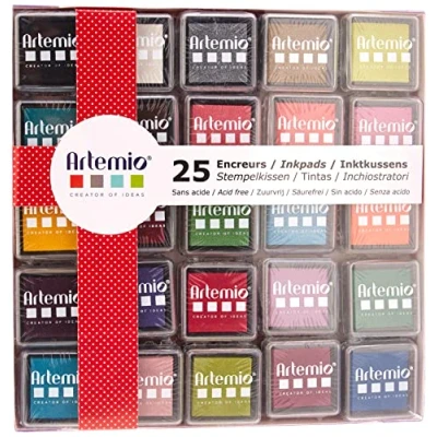 Immagine di Artemio Set di 25 inchiostratore, Inchiostro, Multicolore, 7,8 x 1,5 10,8 cm