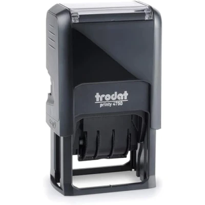 Immagine di Trodat Printy 4750/L7 Timbro Datario Autoinchiostrante Testo REGISTRATO, Formato Data GG MMM (in lettere) AAA, Italiano, Altezza carattere 4 mm, Impronta 41x24 Cartuccia inclusa Bicolore Blu/Rosso