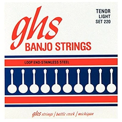 Immagine di GHS™ Strings »STAINLESS Steel 220 Tenor BANJO« Corde per Banjo Stainless Loop End Light: 10.5 12 20 28