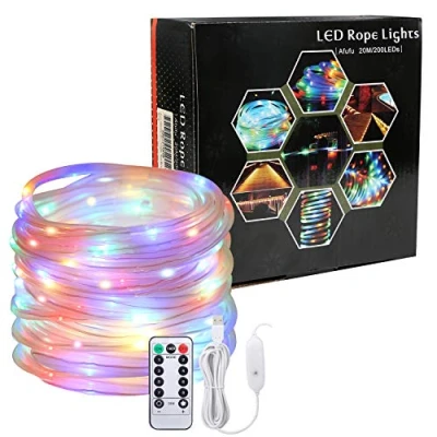 Immagine di Afufu Tubo Luminoso 20m 200 LED RGB, Luci Stringa Luminosa Impermeabile IP65, 8 Modalità di Illuminazione e Cavo USB con Telecomando, Funzione Timer Memoria per Decorazioni Interni ed Esterni