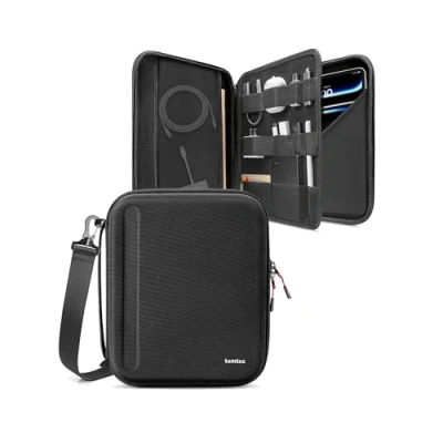 Immagine di tomtoc Borsa a tracolla per 13 Pollici iPad Pro M4 2024 OLED, Air M2 2024, 12,9 6/5 M2&amp;M1, Custodia Rigida accessori