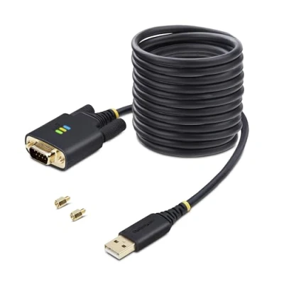Immagine di StarTech.com Cavo da USB a seriale 3m, Ritenzione COM, Viti/dadi intercambiabili, Adattatore DB9 RS232 Protezione ESD