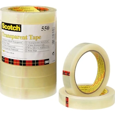 Immagine di Scotch Nastro adesivo550 trasparente, 19 mm x 66 m, 8 rotoli