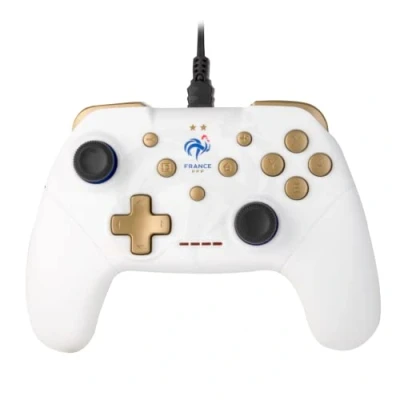 Immagine di Konix Controller cablato FFF per Nintendo Switch, Switch OLED e PC Funzione di vibrazione Cavo da 3 m bianco