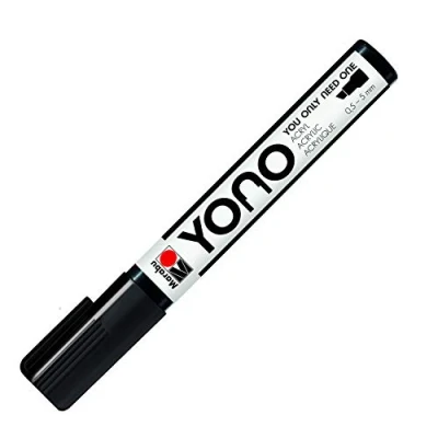 Immagine di Marabu 12400102073 YONO, penna acrilica versatile con punta a scalpello giapponese, base d&#039;acqua, resistente alla luce e impermeabile, per quasi tutte le superfici, 0,5 5 mm