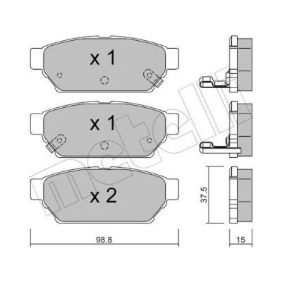Immagine di METELLI 22 0396 0 Kit pastiglie freno con segnalatore acustico usura MITSUBISHI: Carisma Hatchback