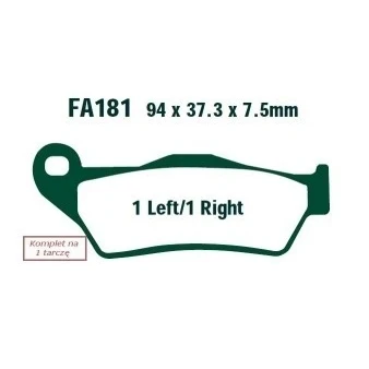 Immagine di EBC Brakes FA181R Kit pastiglie freno