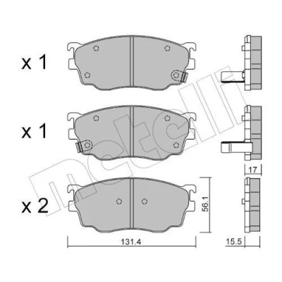 Immagine di METELLI 22 0301 0 Kit pastiglie freno con segnalatore acustico usura MAZDA: Premacy