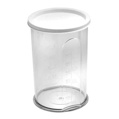 Immagine di Misurino universale con scala + coperchio 21416 (altezza 15,5 x diametro 9 cm), 700 ml per frullatore a immersione.