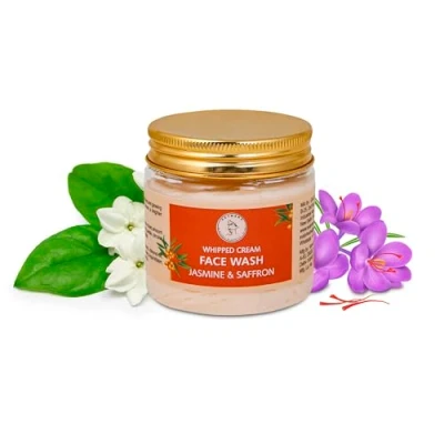 Immagine di AATMANA Face Wash Jasmine &amp; Saffron Hydrating for Sensitive Skin, Removes Makeup Gently Cleanses Without Over Drying 100 Grams