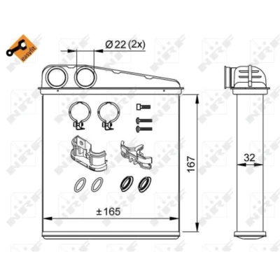 Immagine di NRF EASY FIT 58211 Radiatore Riscaldamento con materiale di montaggio NISSAN: Note I