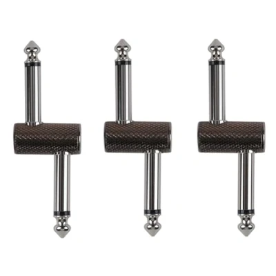 Immagine di Rayzm Connettori Patch per pedaliera 6.35mm la connessione di più pedali effetti, adattatore maschio/maschio chitarra al posto dei cavetti patch, Imballo da 3 pezzi