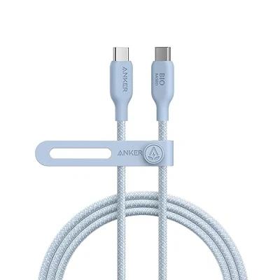 Immagine di Anker cavo USB C a C, di ricarica rapida bio intrecciato da 240 W, certificato IF per iphone 15, MacBook Pro 2020, iPad Pro, Air, Samsung Galaxy S23/S22, Pixel, HP e altri
