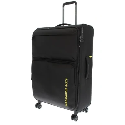 Immagine di Mandarina Duck Zephyr Trolley Large EXP, Nero, 47 cm (L) x 27.5 (W) 78 (H), grande espandibile in tessuto morbido ad effetto 3D