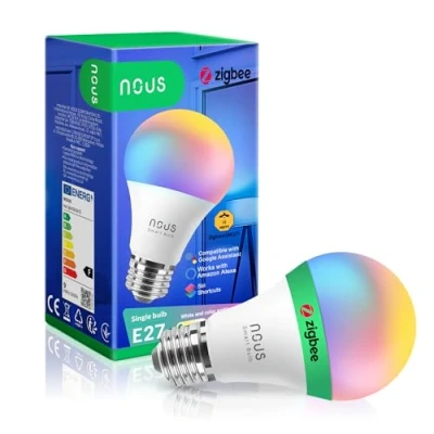 Immagine di NOUS P3Z, Zigbee Lampadine Led E27 Luce Calda Fredda, Tuya Smart Life Luci Rgb, Lampadina Compatibile con Alexa, Google Home Assistant, M2QTT, Intelligente Dispositivi Lampade