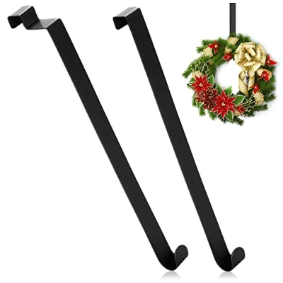 Immagine di com four® 2 Ganci per Porte in Acciaio Inossidabile da 26 cm ghirlande e Decorazioni di Appartamenti Interne ed Esterne Appendiabiti Appendere
