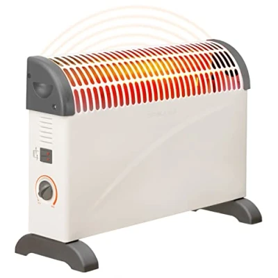 Immagine di Brollux riscaldamento elettrico da 2000 W, termoconvettore mobile, con termostato a risparmio energetico