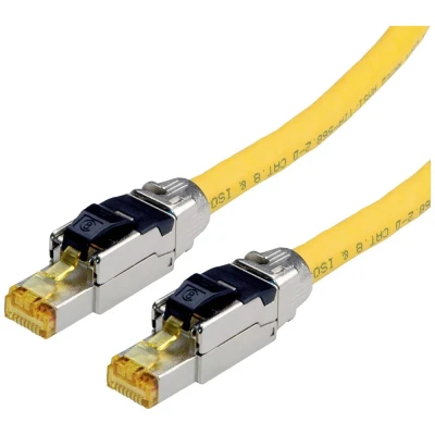 Immagine di Roline 21.15.1852 RJ45 cavo di rete, patch CAT 8.1 S/FTP 2.00 m Giallo doppia schermatura, Privo alogeni, Ritardante fiamma 1 pz.