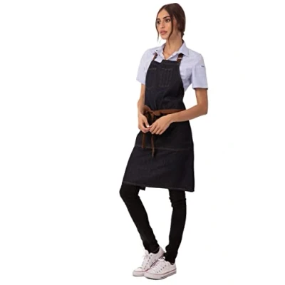 Immagine di Chef Works AB035 blk 0 Memphis Bib grembiule, nero, IBL