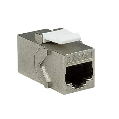 Immagine di FACONET® Keystone CAT 6A Connettore di rete RJ45 LAN, completamente schermato, 2 prese RJ45, piccola forma, Jack toolless STP (2 pezzi)