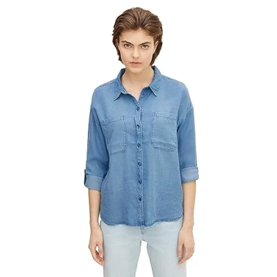 Immagine di TOM Tailor denim Button DOWN Camicia, Donna, Taglia: Large, Blue