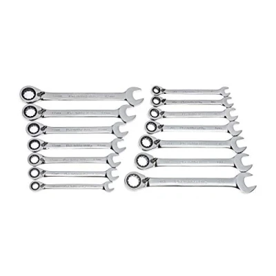 Immagine di GearWrench Set di chiavi combinate a cricchetto reversibili, SAE/metriche 85142