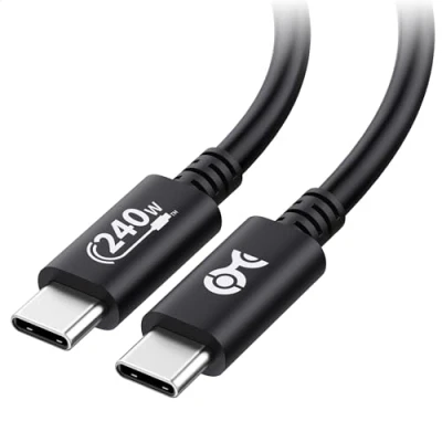 Immagine di Cable Matters [Certificato USB IF] cavo C 240w lungo 2m per MacBook Pro, Dell XPS (cavo type ricarica rapida, da 140 W) con Power Delivery 3.1 in Nero (USB 2.0, senza video)