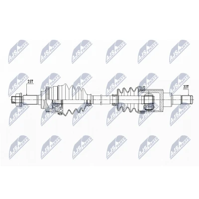Immagine di NTY NPW SU 033 Albero motore / Semiasse Assale anteriore Sx 640, 58 SUZUKI: SWIFT 3