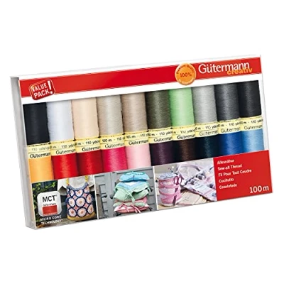 Immagine di Gütermann creativ Set filo da cucito con 20 bobine Cucitutto 100 m nei colori base