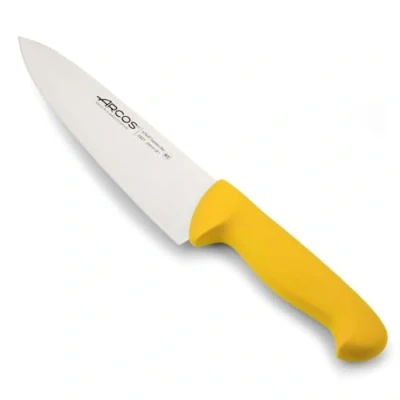 Immagine di Arcos Serie 2900 Coltello da Chef Cucina Lama Acciaio Inossidabile Nitrum 200 mm Manico Polipropilene Colore Giallo