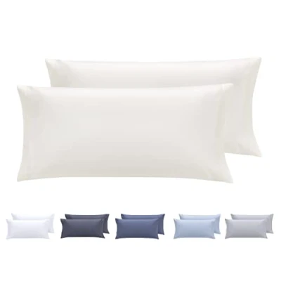Immagine di Todocama set di 2 federe per cuscino, in microfibra extra morbida, ipoallergenica, da 75 x 40 cm beige