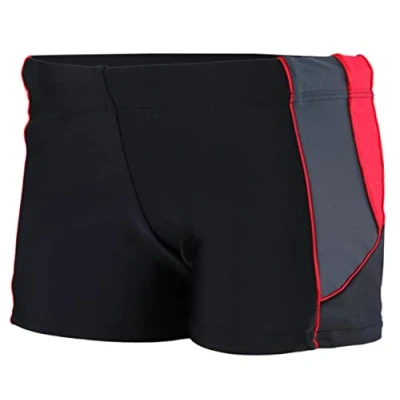 Immagine di Aquarti Calzoncini da Bagno Uomo Boxer, 07 Nero/Grafite/Rosso, 3XL