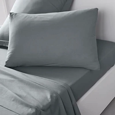 Immagine di TODAY Essential Set di 2 federe 50 x 70 cm, 100% cotone, tinta unita, acciaio