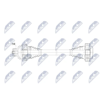 Immagine di NTY NPW AU 083 Albero motore / Semiasse Assale posteriore Sx 591mm 94mm Cambio manuale, Trasmissione automatica AUDI: A4 B8 Avant, A5 Coupe