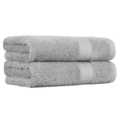 Immagine di Amazon Basics confezione da 2 Asciugamano per le mani che non sbiadiscono, Mani, colore Grigio, 100 x 50 cm