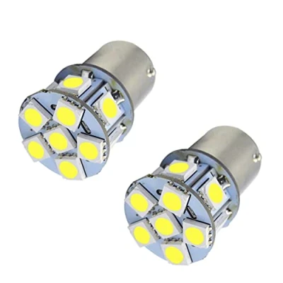 Immagine di Ruiandsion 2pcs 6V 1157 BAY15D LED Lampadina Super Bright 5050 12SMD Chipset 6000K Bianco di ricambio per Luce retromarcia retromarcia, non polarità