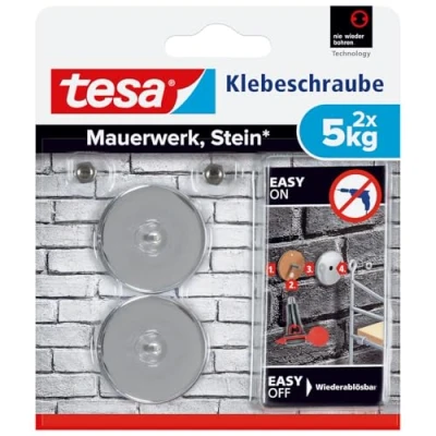 Immagine di tesa 77906 Viti adesive Rotonde in Metallo, Contenuto: 2 Pezzi, Silber, 5kg, Set di