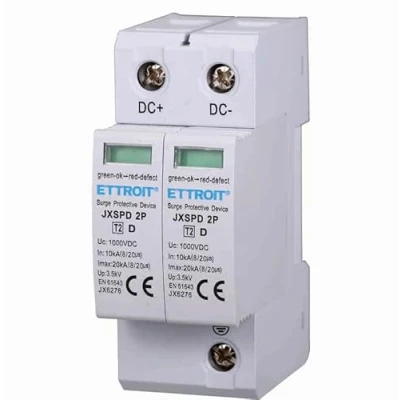 Immagine di ZOREI Scaricatore Di Sovratensione Fotovoltaico DC, Tipo 2 T2 2P Da Poli, Occupa Moduli DIN, DC 1000V 3.5KV 10KA