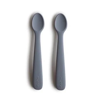 Immagine di Mushie Cucchiai da Alimentazione per Bambini Set di 2 in Silicone Senza BPA Lavabile Lavastoviglie Tradewinds